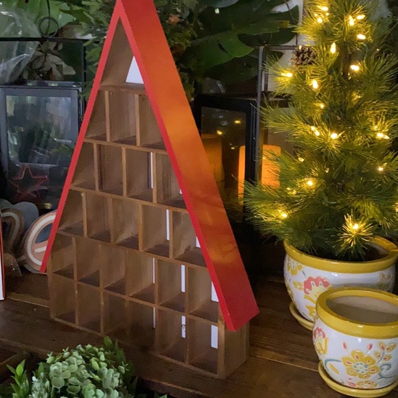 Pottery Barn Rustic and Charming Wooden Cubbied Cottage Advent Calendar - Picture 2 of 15